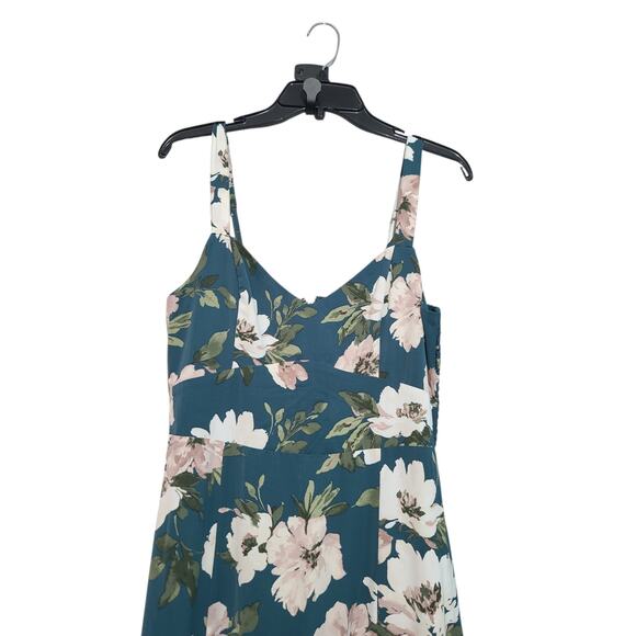 Abercrombie Drama Ruffle Tiered Maxi Dress Green Floral Medium Tall NWT - Picture 4 of 7